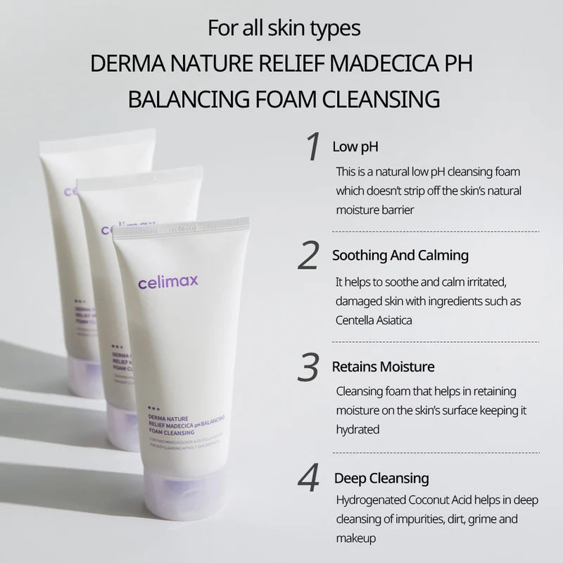 Celimax Derma Nature Relief Madecica pH Balancing Foam Cleansing (150ml)