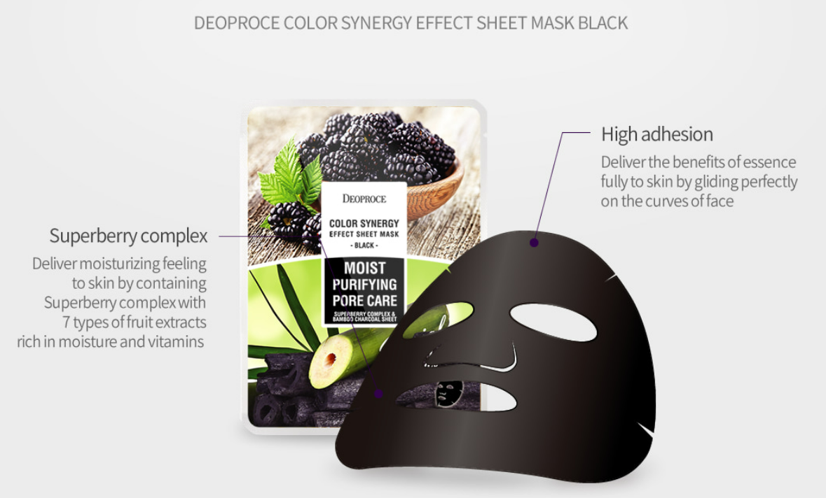 DEOPROCE Color Synergy Effect Sheet Mask Black 10 sheets