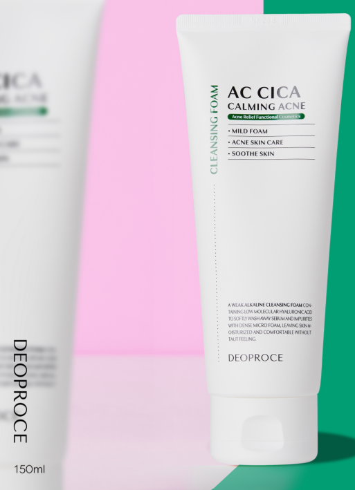 DEOPROCE AC CICA CALMING ACNE CLEANSING FOAM 150ml