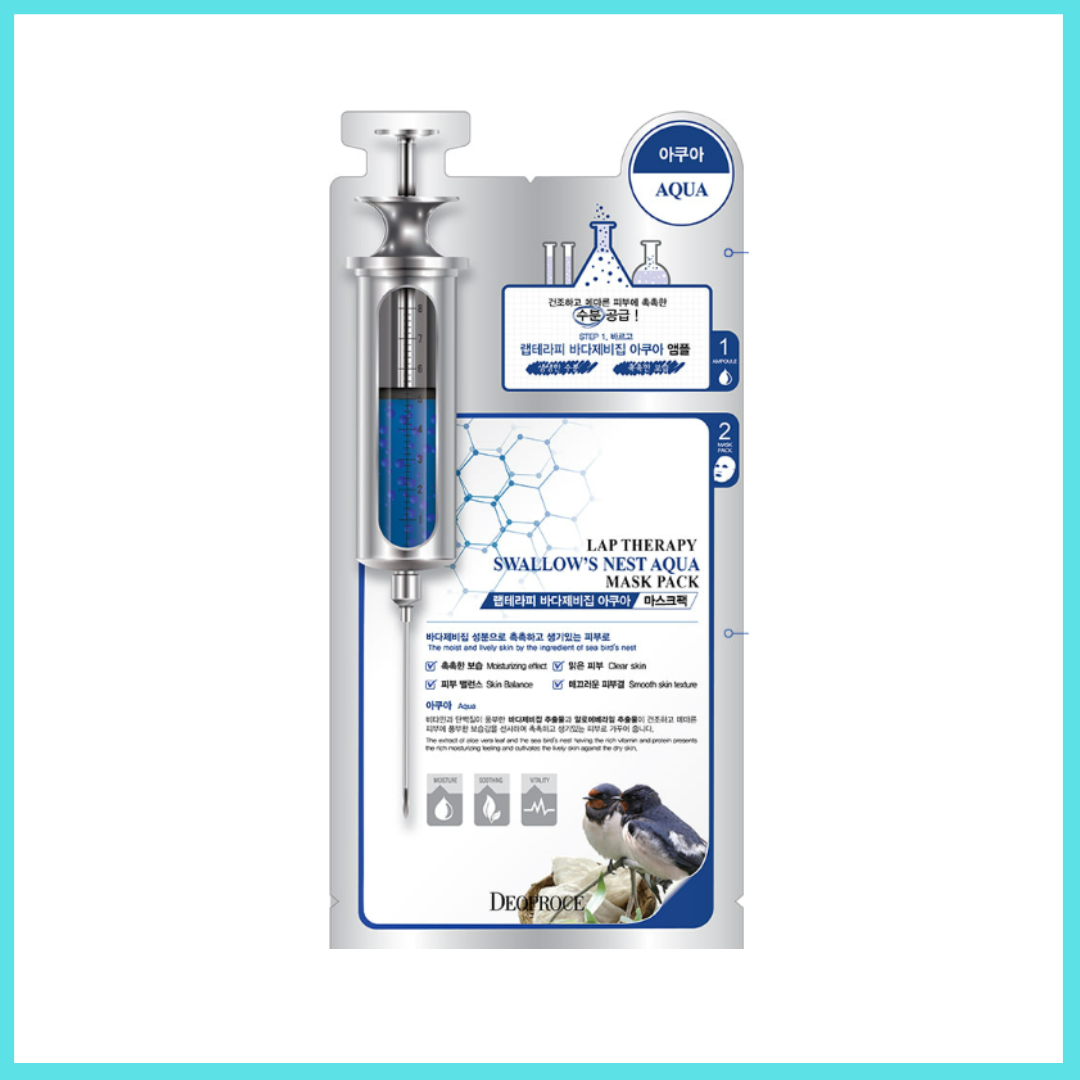 DEOPROCE Lap Therapy 2-Step Mask Pack Swallow's Nest Aqua 5 sheets