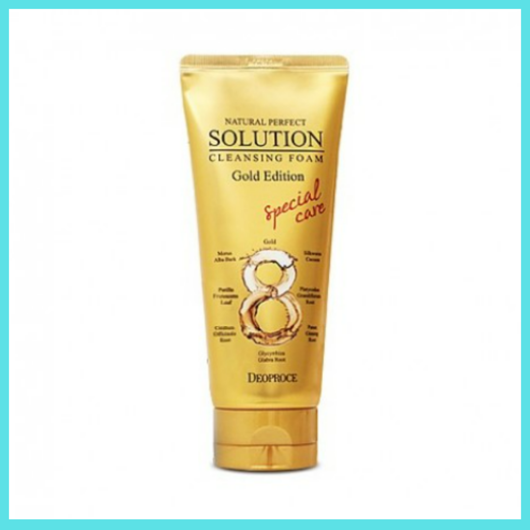 DEOPROCE NATURAL PERFECT SOLUTION CLEANSING FOAM GOLD EDITION 170g