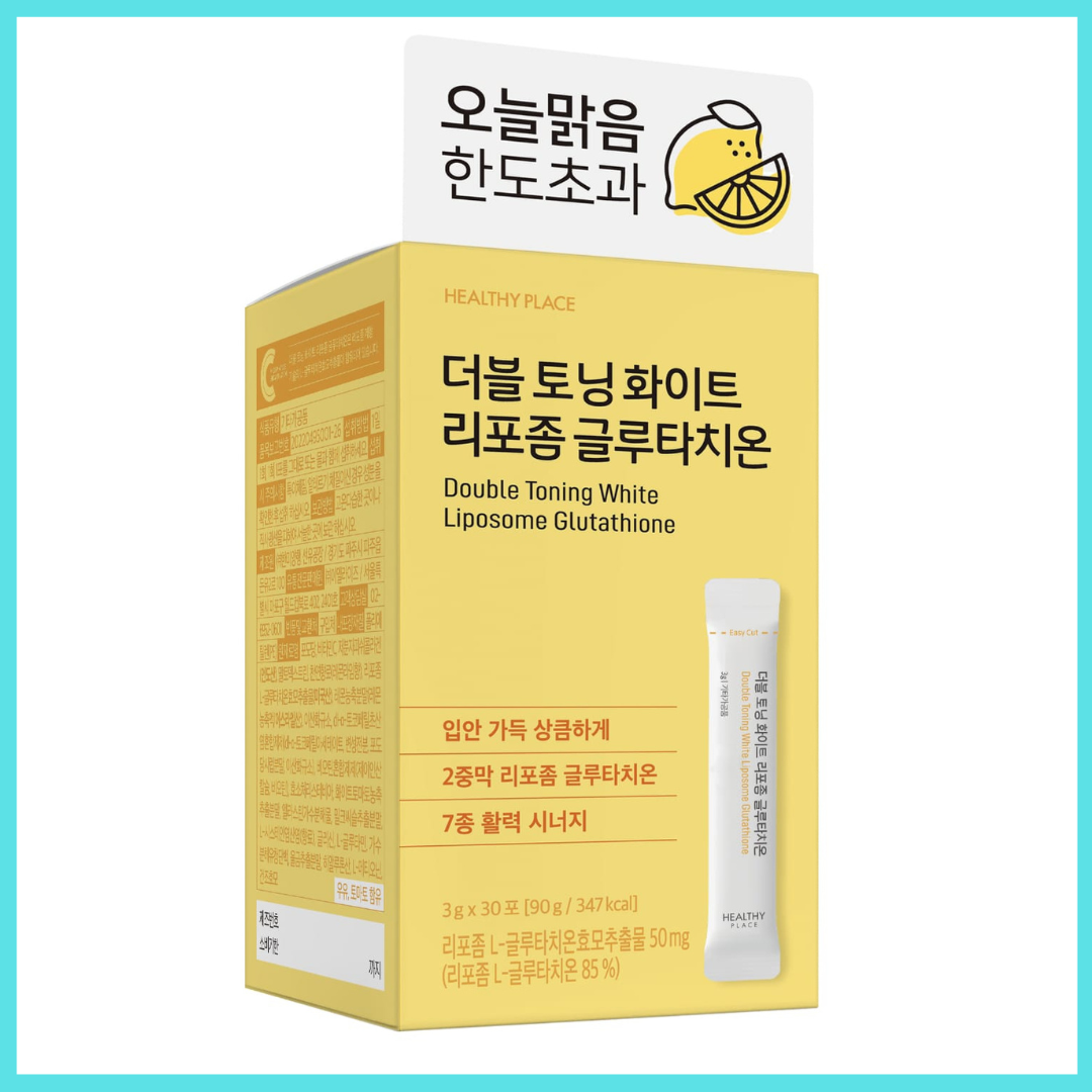HEALTHY PLACE Double Toning White Liposome Glutathione – Lemon Flavor 30 Stick